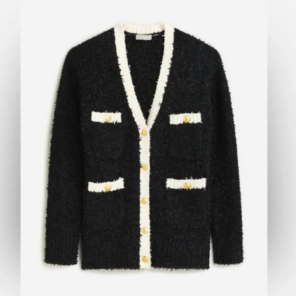 NWOT J. Crew Longer Sweater Lady Jacket in Textured Contrast Yarn Size XS - Picture 1 of 10
